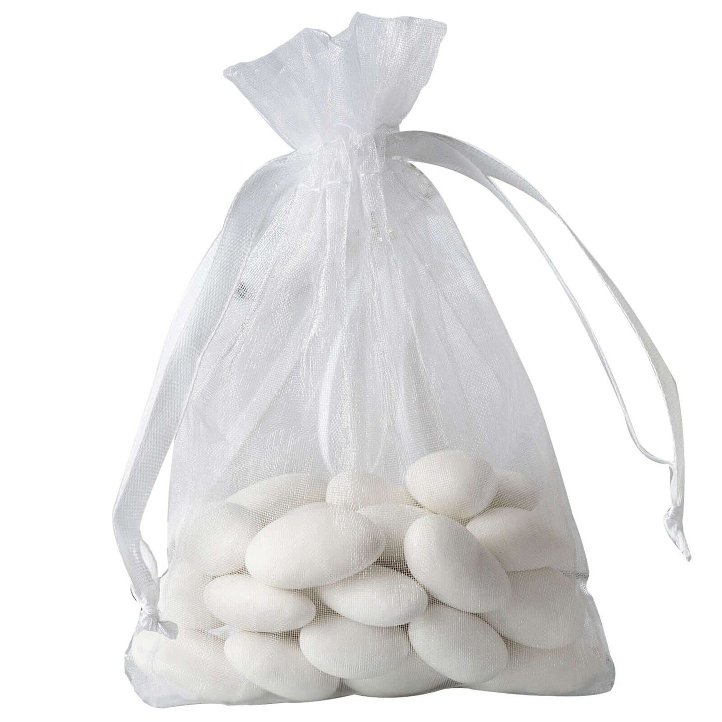 10 Pack 4"x6" White Organza Drawstring Wedding Party Favor Gift Bags - Linen Luxes
