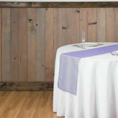 10 Pack Sheer Organza 14"x108" Table Runners Purple - Soft and Lightweight Table Accent - Linen Luxes