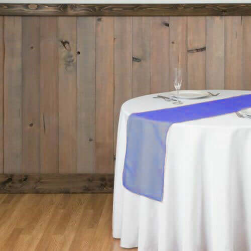 10 Pack Sheer Organza 14"x108" Table Runners Royal Blue - Soft and Lightweight Table Accent - Linen Luxes