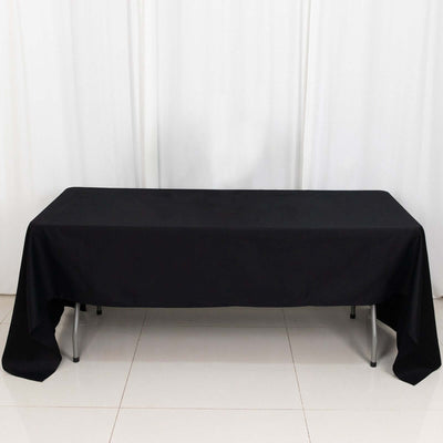 100% Cotton 60"x126" Rectangle Tablecloth Black Linen - Sophisticated, Soft & Breathable Table Cover - Linen Luxes