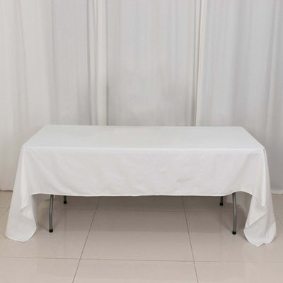 100% Cotton 60"x126" Rectangle Tablecloth White Linen - Sophisticated, Soft & Breathable Table Cover - Linen Luxes