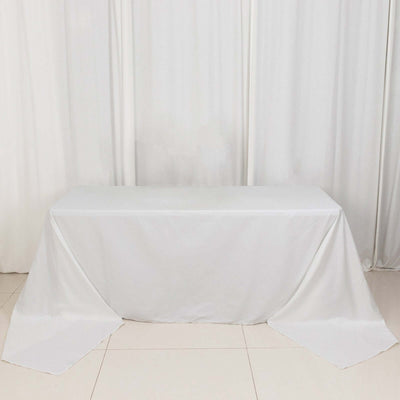 100% Cotton 90"x156" Rectangle Tablecloth White Linen - Seamless, Soft & Breathable Table Cover - Linen Luxes