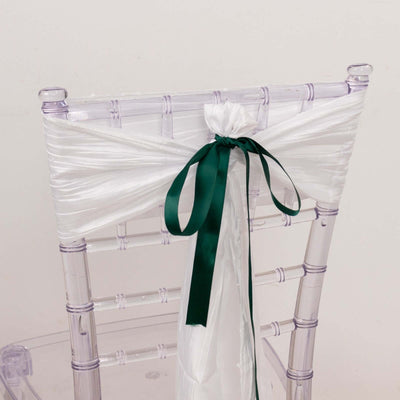 100 Yards 7/8" Hunter Emerald Green Single Face Decorative Satin Ribbon - Linen Luxes