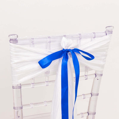 100 Yards 7/8" Royal Blue Single Face Decorative Satin Ribbon - Linen Luxes