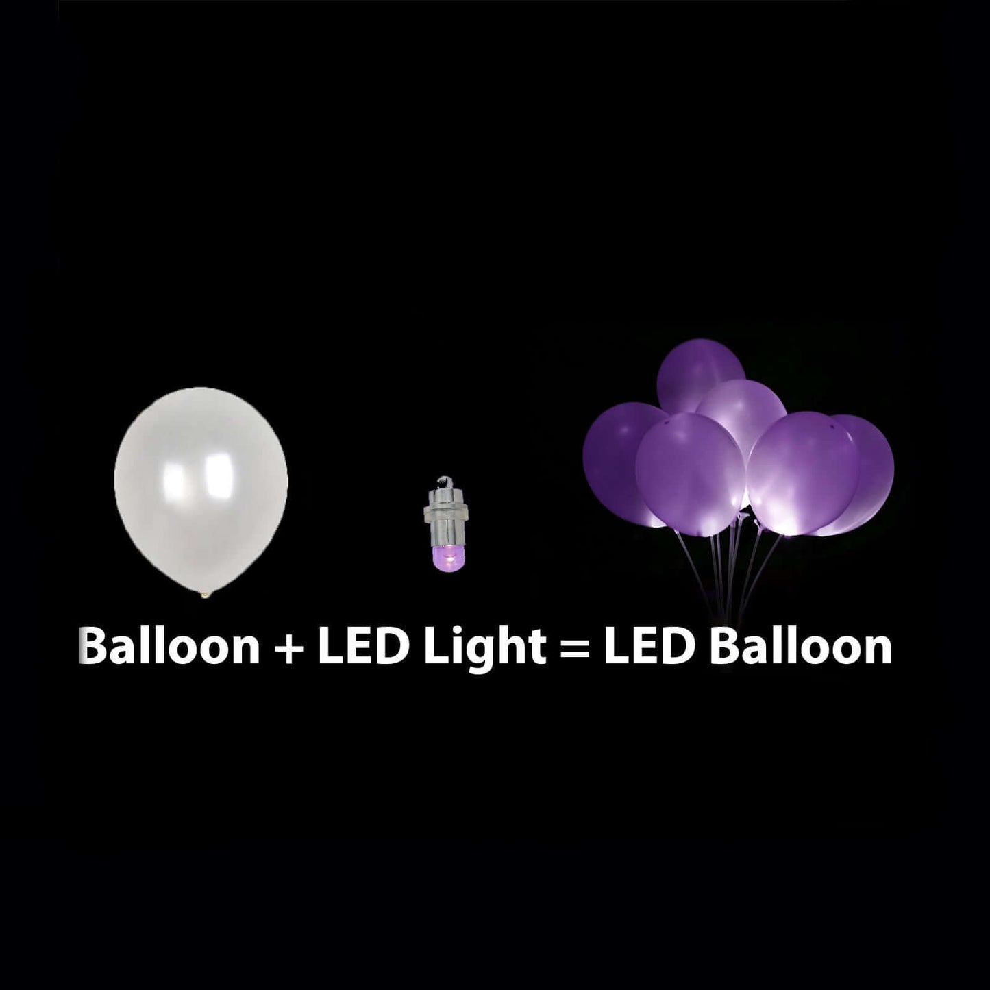 12 - Pack Balloon Lights Bullet Design Purple - Waterproof LED Centerpiece Filler Lights - Linen Luxes