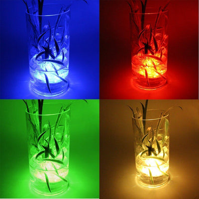 12 - Pack LED Lights Flower Design - Submersible Waterproof Light Blue Battery Operated - Linen Luxes