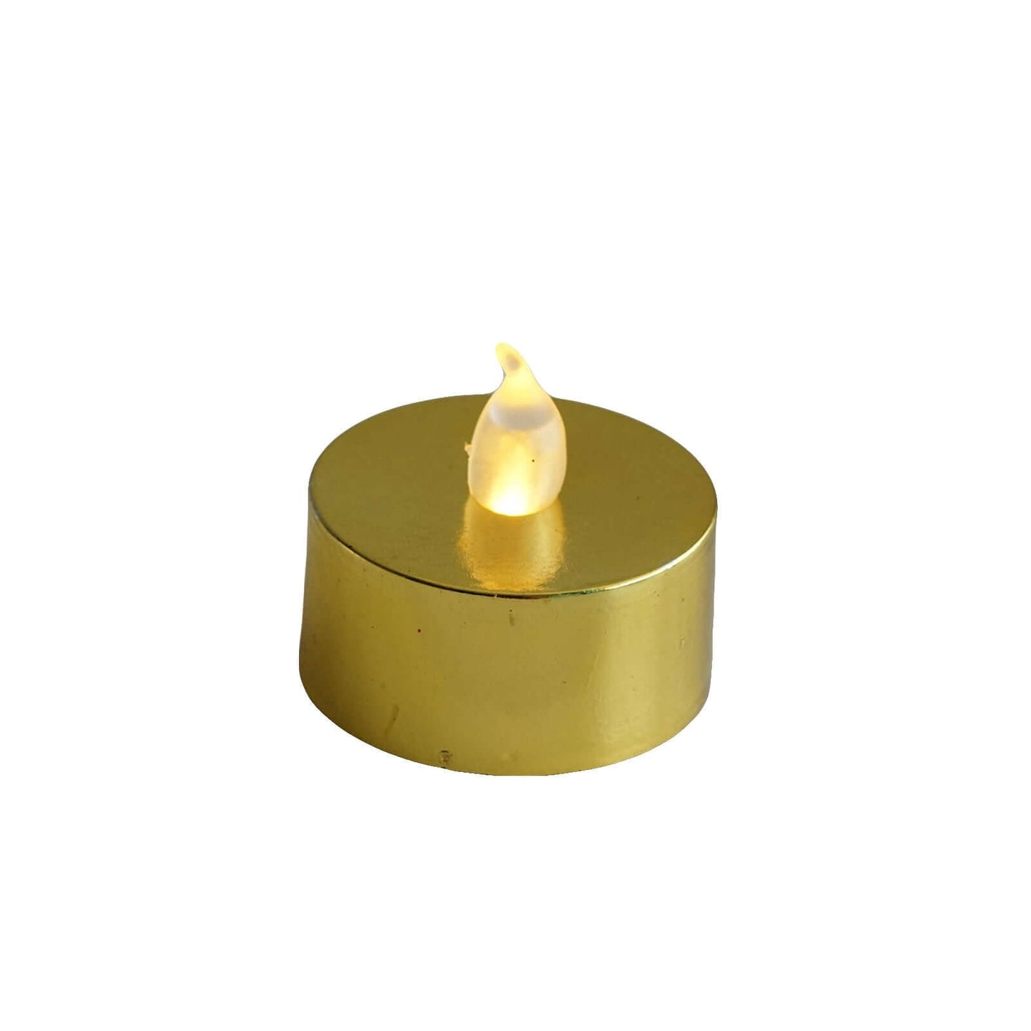 12 - Pack LED Tealight Candles Metallic Gold Design - Reusable Flameless Battery Operated Lights - Linen Luxes