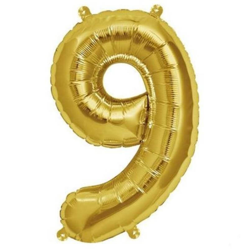 13" Gold Letter & Number Balloons, Shiny Metallic Mylar Foil Alphabet Balloons - Linen Luxes