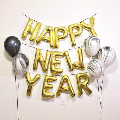 13" Gold Letter & Number Balloons, Shiny Metallic Mylar Foil Alphabet Balloons - Linen Luxes