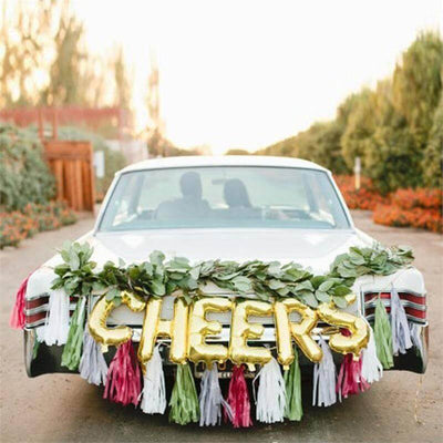 13" Matte Gold Letter and Number Balloons, Mylar Foil Balloons - Linen Luxes