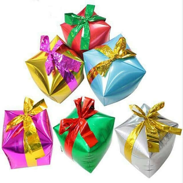 14" 4D Rose Gold Cube Shaped Mylar Foil Helium Air Balloons - Linen Luxes