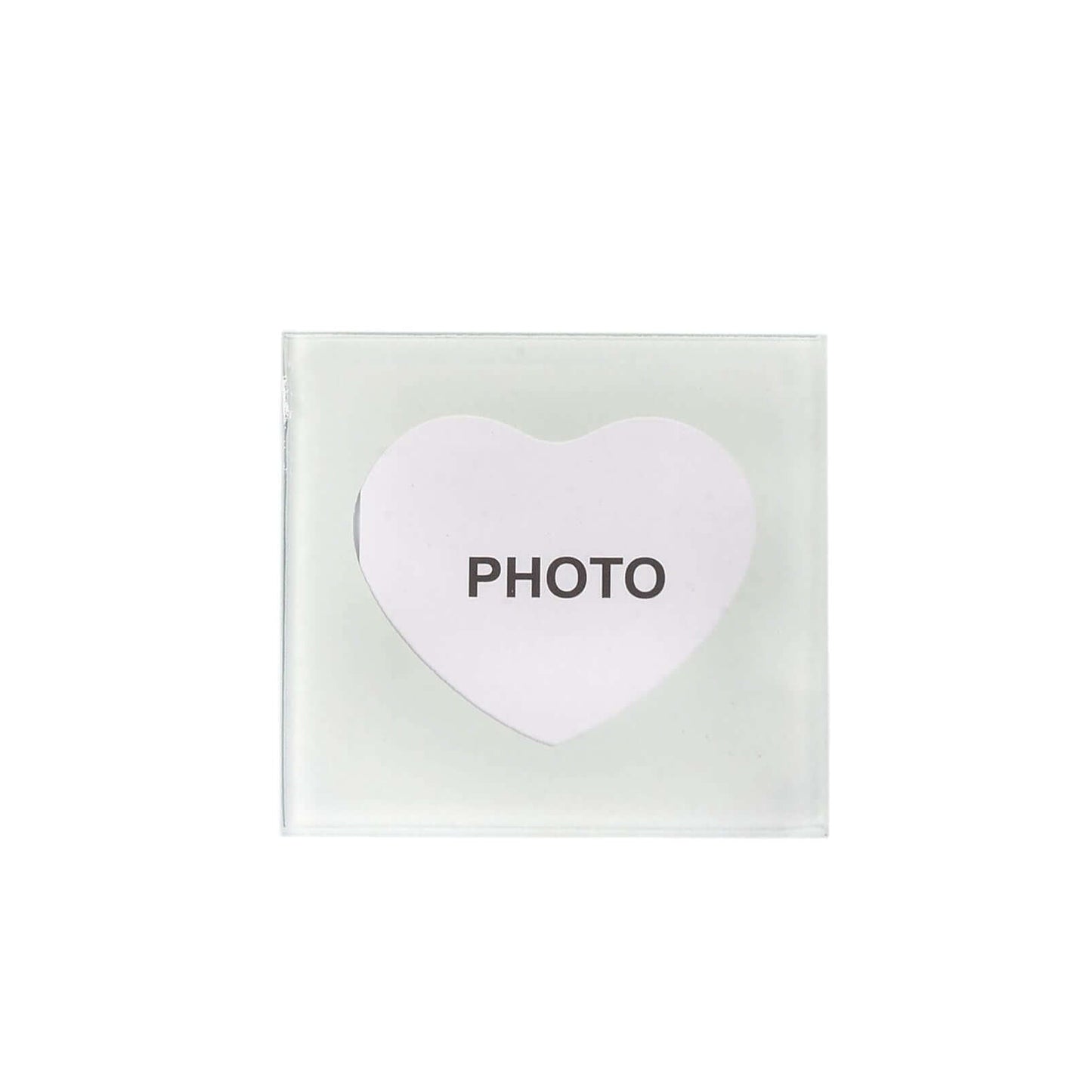 2 Pack 3" Heart Shaped Picture Frame Party Favors, Square Glass Coasters, Gift Wrapped With Thank You Tag - Linen Luxes