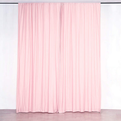 2 Pack Blush Scuba Polyester Event Curtain Drapes, Durable Flame Resistant Backdrop Event Panels Wrinkle Free with Rod Pockets - 10ftx10ft - Linen Luxes