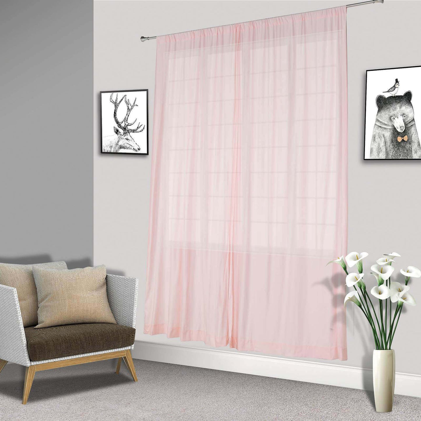 2 Pack Blush Scuba Polyester Event Curtain Drapes, Durable Flame Resistant Backdrop Event Panels Wrinkle Free with Rod Pockets - 10ftx10ft - Linen Luxes