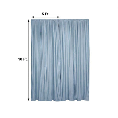 2 Pack Dusty Blue Scuba Polyester Event Curtain Drapes, Durable Flame Resistant Backdrop Event Panels Wrinkle Free with Rod Pockets - 10ftx10ft - Linen Luxes