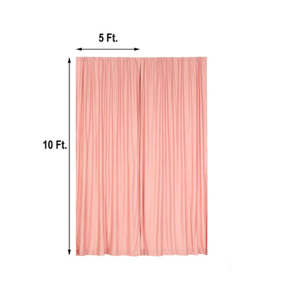 2 Pack Dusty Rose Scuba Polyester Event Curtain Drapes, Durable Flame Resistant Backdrop Event Panels Wrinkle Free with Rod Pockets - 10ftx10ft - Linen Luxes