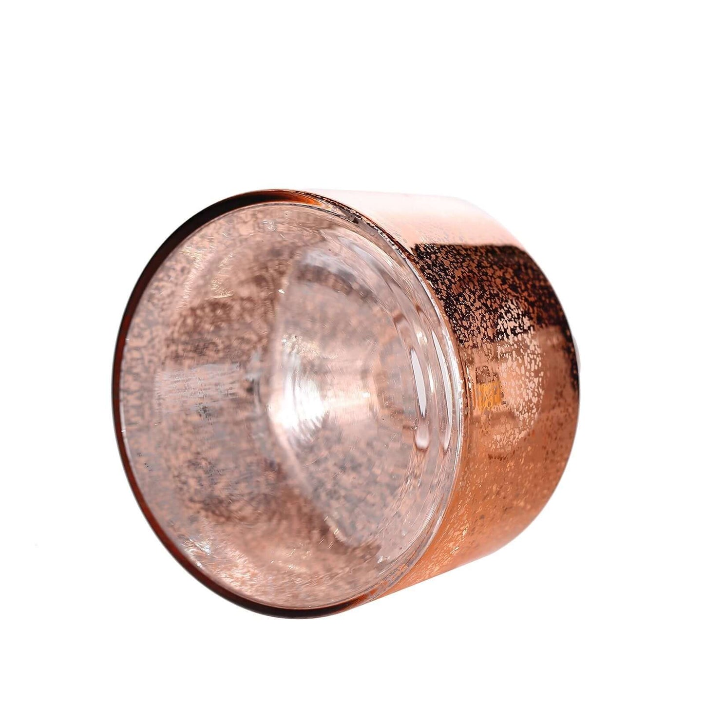 2 - Pack Mercury Glass Vases Vessel Design Rose Gold - Stylish Flower Centerpieces for Events 8" - Linen Luxes
