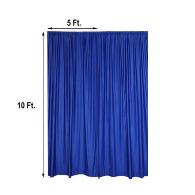 2 Pack Royal Blue Scuba Polyester Event Curtain Drapes, Durable Flame Resistant Backdrop Event Panels Wrinkle Free with Rod Pockets - 10ftx10ft - Linen Luxes