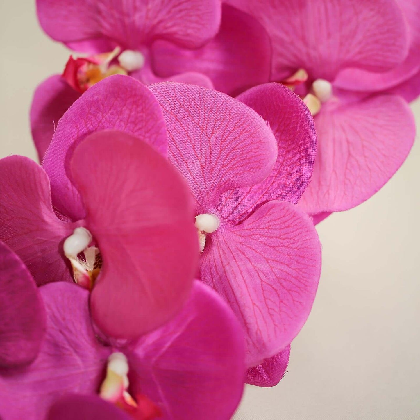 2 Stems 40" Tall Fuchsia Artificial Silk Orchid Flower Bouquets - Linen Luxes