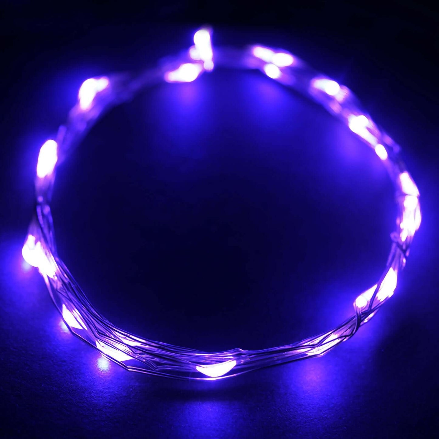 20 LED Micro Fairy String Lights Starry Bright Design Purple - Battery Operated Party Accent 90" - Linen Luxes