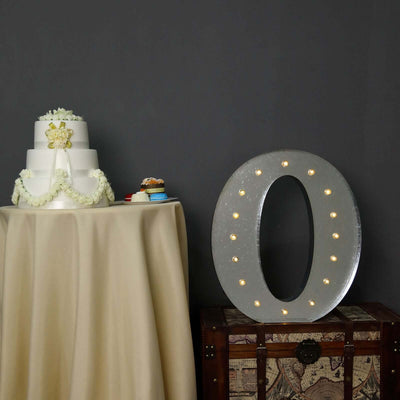 20" Vintage Galvanized Metal Marquee Letter Light Cordless With 16 Warm White LED - O - Linen Luxes