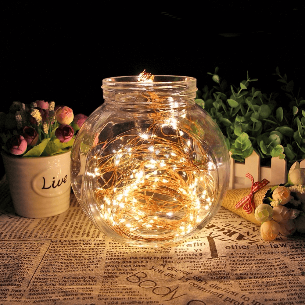 200 LED Fairy Waterfall String Lights Warm White Waterproof Copper Strands - Battery Operated Décor 8ft - Linen Luxes