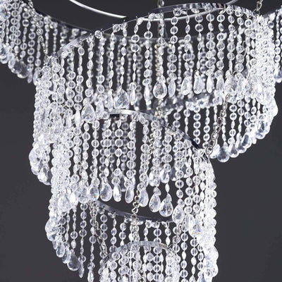 24" 4 - Tier Acrylic Diamond Crystal Chandelier Hanging Pendant Lighting Chandelier - Linen Luxes