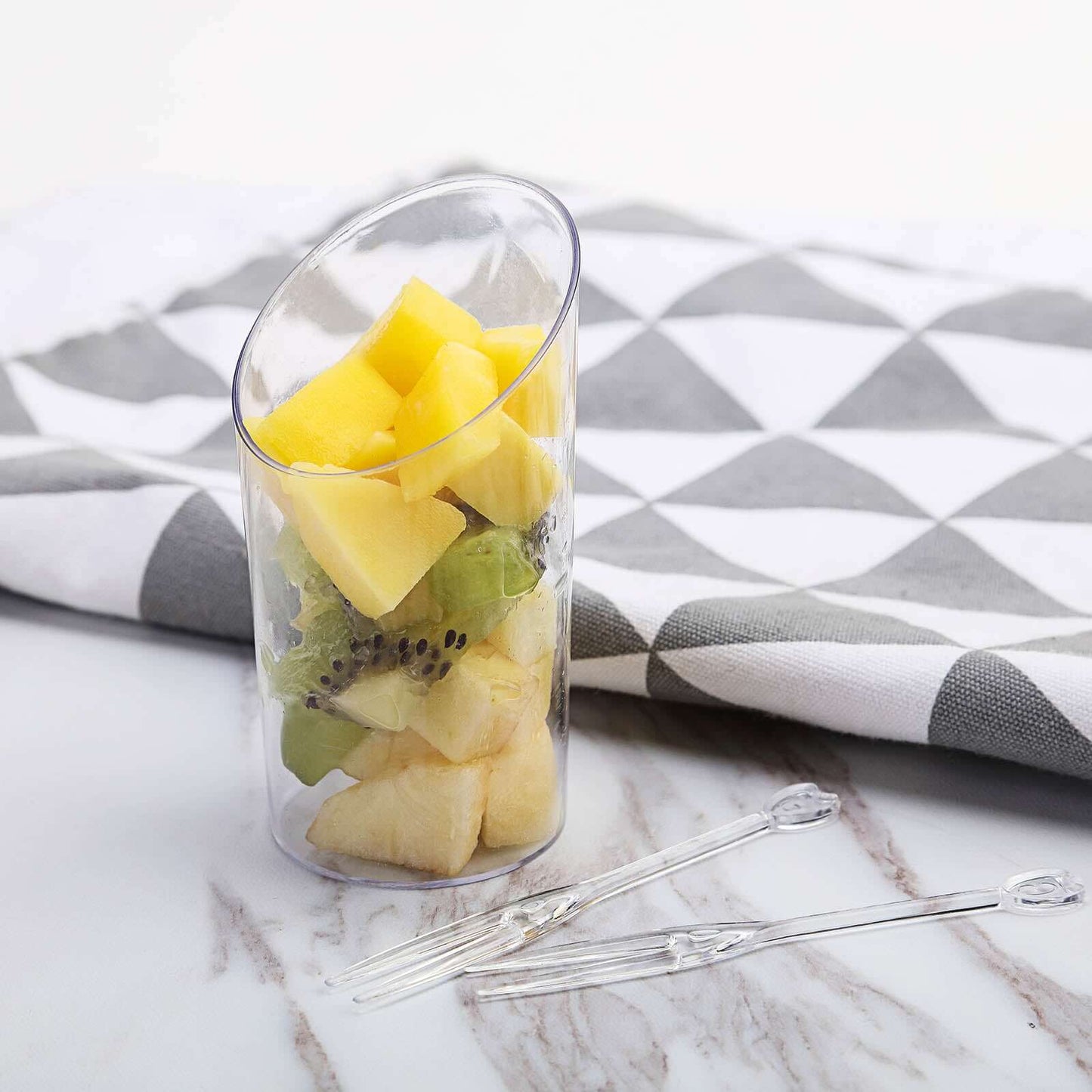 24 - Pack Plastic Appetizer Cups Clear Diminutive Flasket - Lightweight Disposable Cups for Treats 3oz - Linen Luxes