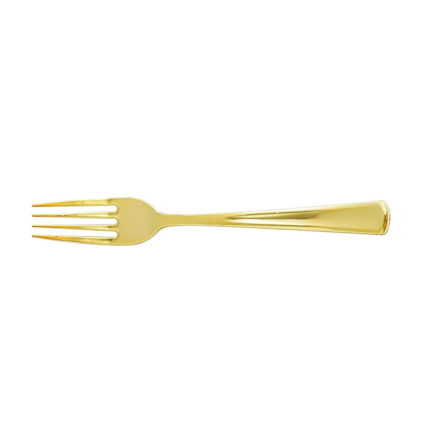25 - Pack Plastic Forks Metallic Gold Classic Heavy Duty - Decorative Disposable Cutlery 7" - Linen Luxes