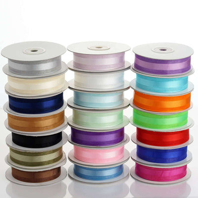 25 Yards 7/8" DIY Apple Green Organza Ribbon Satin Center - Clearance SALE - Linen Luxes