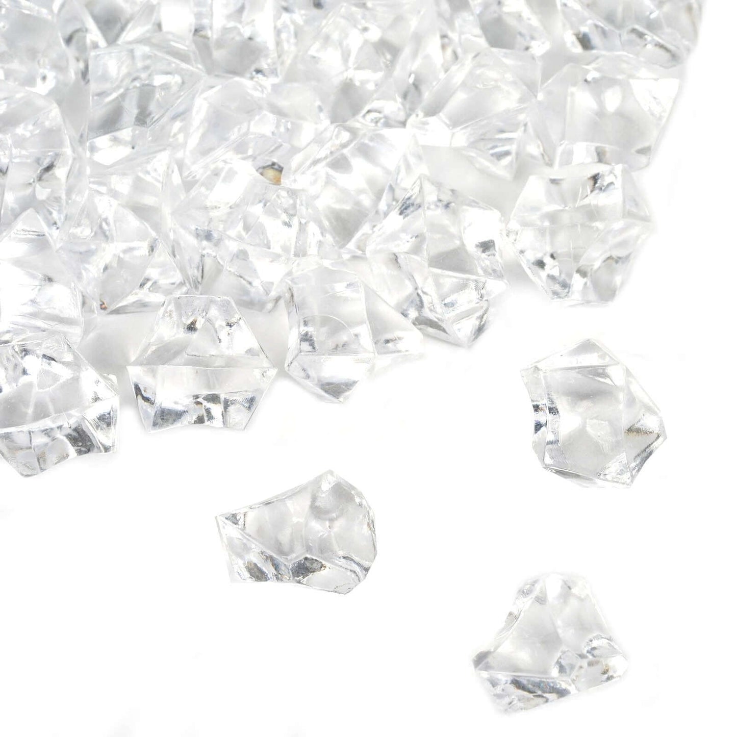 300 Pcs Acrylic Ice Bead Vase Fillers Large Clear - Stylish DIY Craft Crystals for Event Decor & Wedding Tables - Linen Luxes