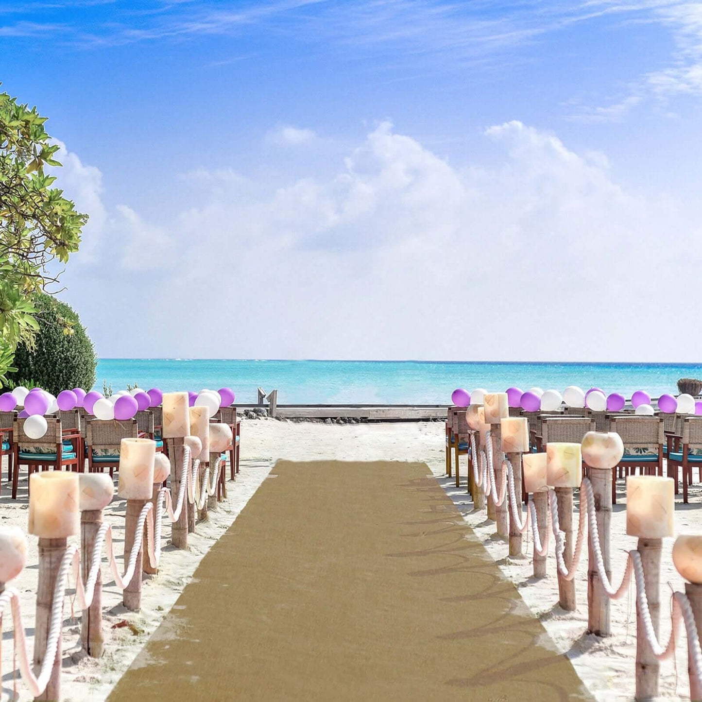 36"x100ft All Natural Jute Burlap Aisle Runner - Linen Luxes