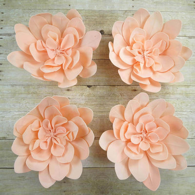 4 Pack 16" Blush Real - Like Soft Foam Craft Daisy Flower Heads - Linen Luxes