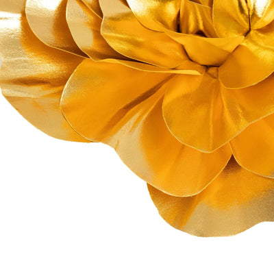 4 Pack 16" Large Metallic Gold Real Touch Artificial Foam DIY Craft Roses - Linen Luxes