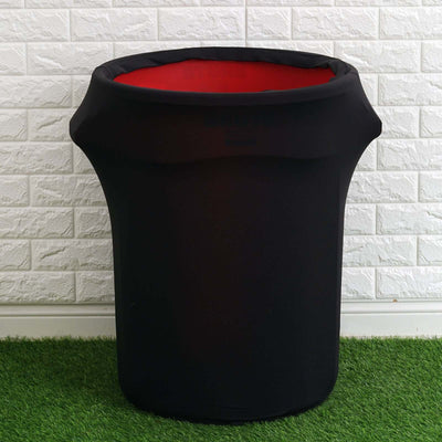 41 - 50 Gallons Black Stretch Spandex Round Trash Bin Container Cover - Linen Luxes