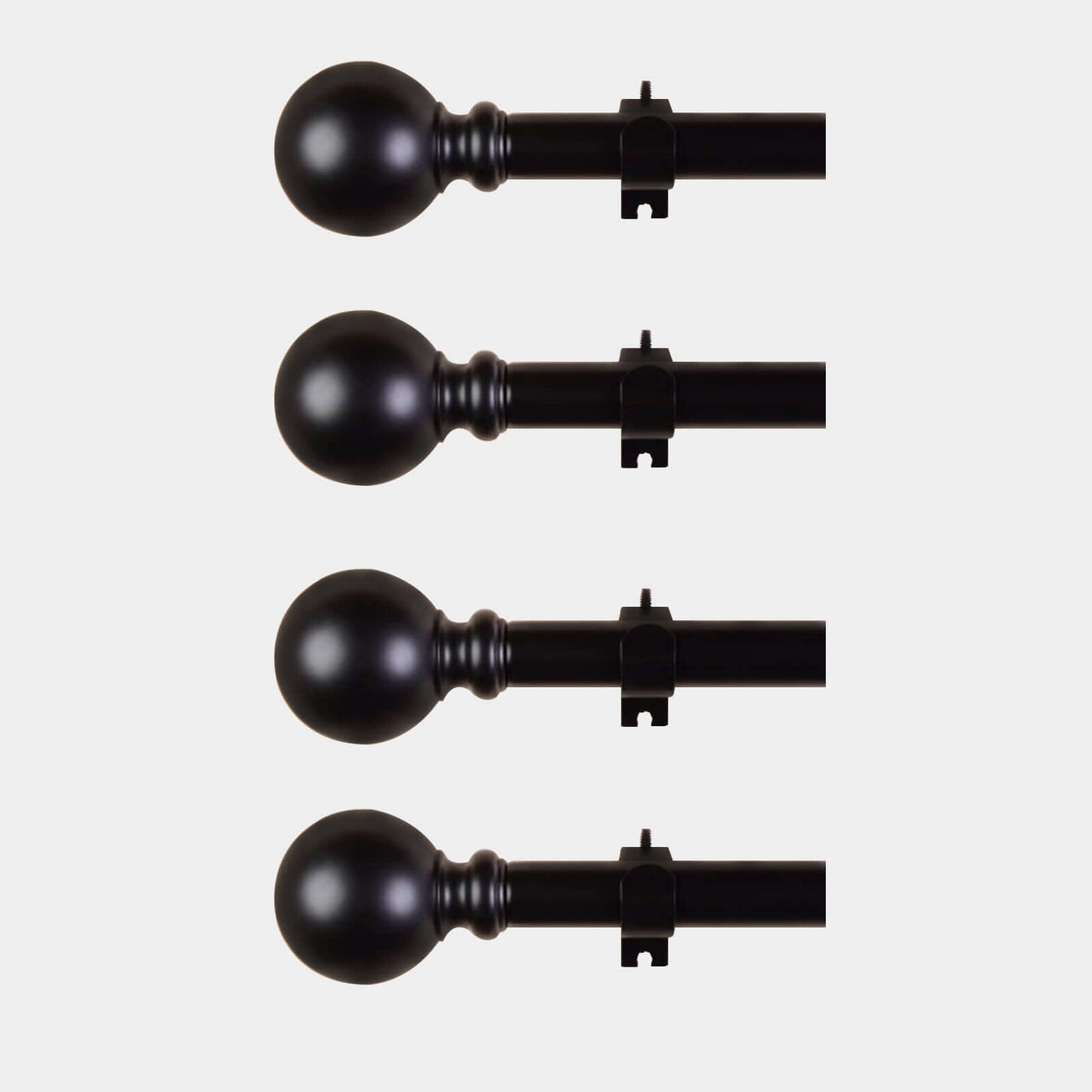 42" - 126" Adjustable Curtain Rod Set, Bronze, Round Finials - Linen Luxes
