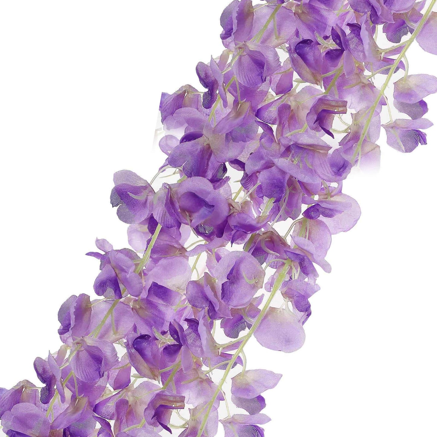 42" Silk Hanging Wisteria Flower Garland Vines in Lavender Lilac, Elaborated 5 Full Strands in 1 Bush - Linen Luxes