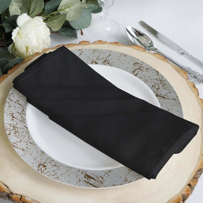 5 Pack 100% Cotton 20"x20" Napkins Black - Commercial Grade Cloth Napkins - Linen Luxes
