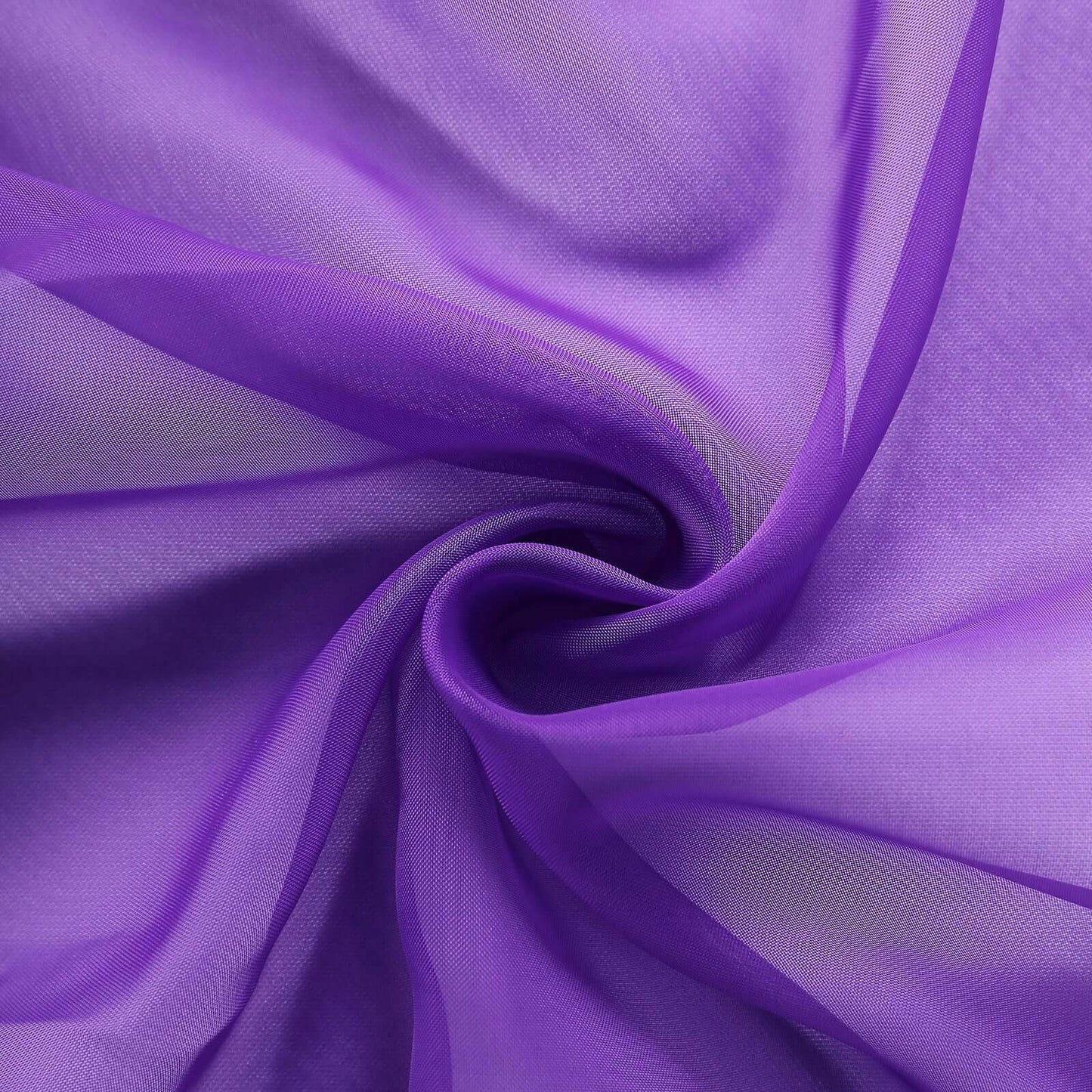 5 Pack Chiffon Chair Sashes Purple - Soft & Lightweight Designer Chair Bows 22"x78" - Linen Luxes