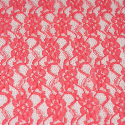 5 Pack Lace Chair Sashes Coral with Vintage Floral Motif 6"x108" - Linen Luxes