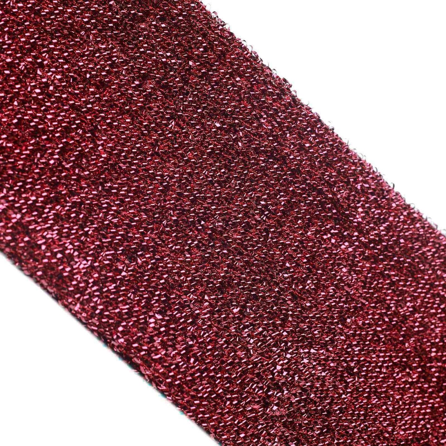 5 Pack Metallic Shimmer Tinsel Spandex Chair Sashes Burgundy - Durable and Reusable Stretch Chair Bands - Linen Luxes
