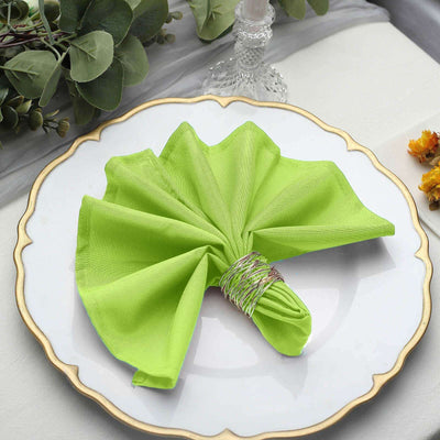 5 Pack Polyester 17"x17" Napkins Apple Green - Durable & Wrinkle Resistant Dinner Napkins - Linen Luxes