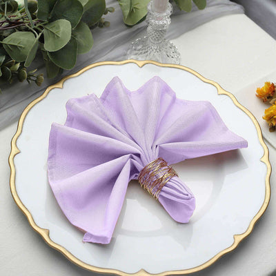 5 Pack Polyester 17"x17" Napkins Lavender Lilac - Durable & Wrinkle Resistant Dinner Napkins - Linen Luxes