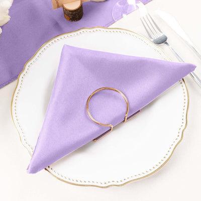 5 Pack Polyester 20"x20" Napkins Lavender Lilac - Wrinkle Resistant & Easy Care Cloth Napkins - Linen Luxes