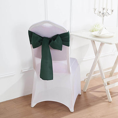 5 Pack Polyester Chair Sashes Hunter Emerald Green 6"x108" - Linen Luxes