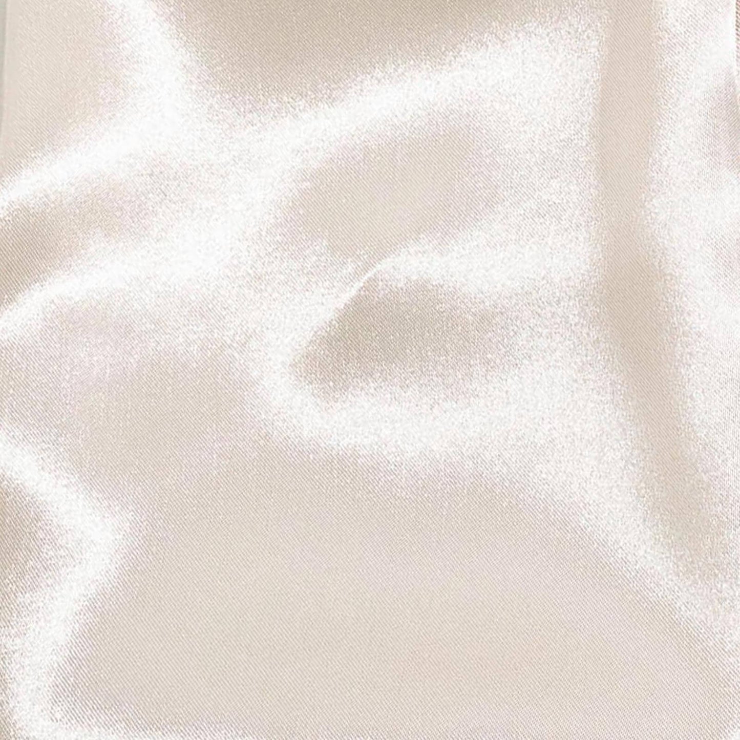 5 Pack Satin 20"x20" Napkins Beige - Luxurious Shine & Smooth Dinner Napkins - Linen Luxes