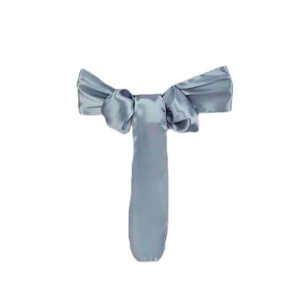 5 Pack Satin Chair Sashes Dusty Blue - Durable Chair Bows with Shiny Finish 6"x106" - Linen Luxes