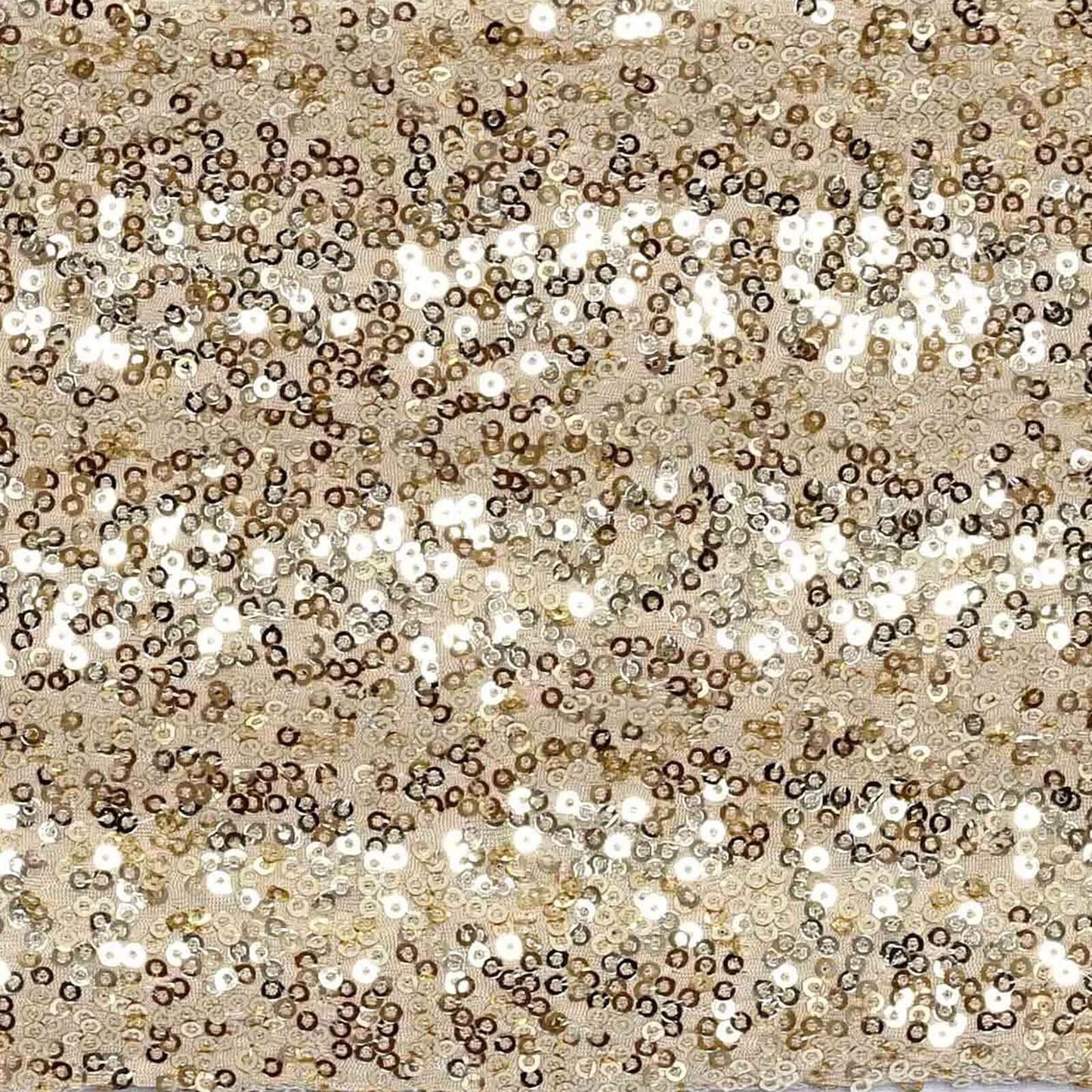 5 Pack Sequin Spandex Chair Sashes Champagne - Stretch Chair Bands 6"x15" - Linen Luxes