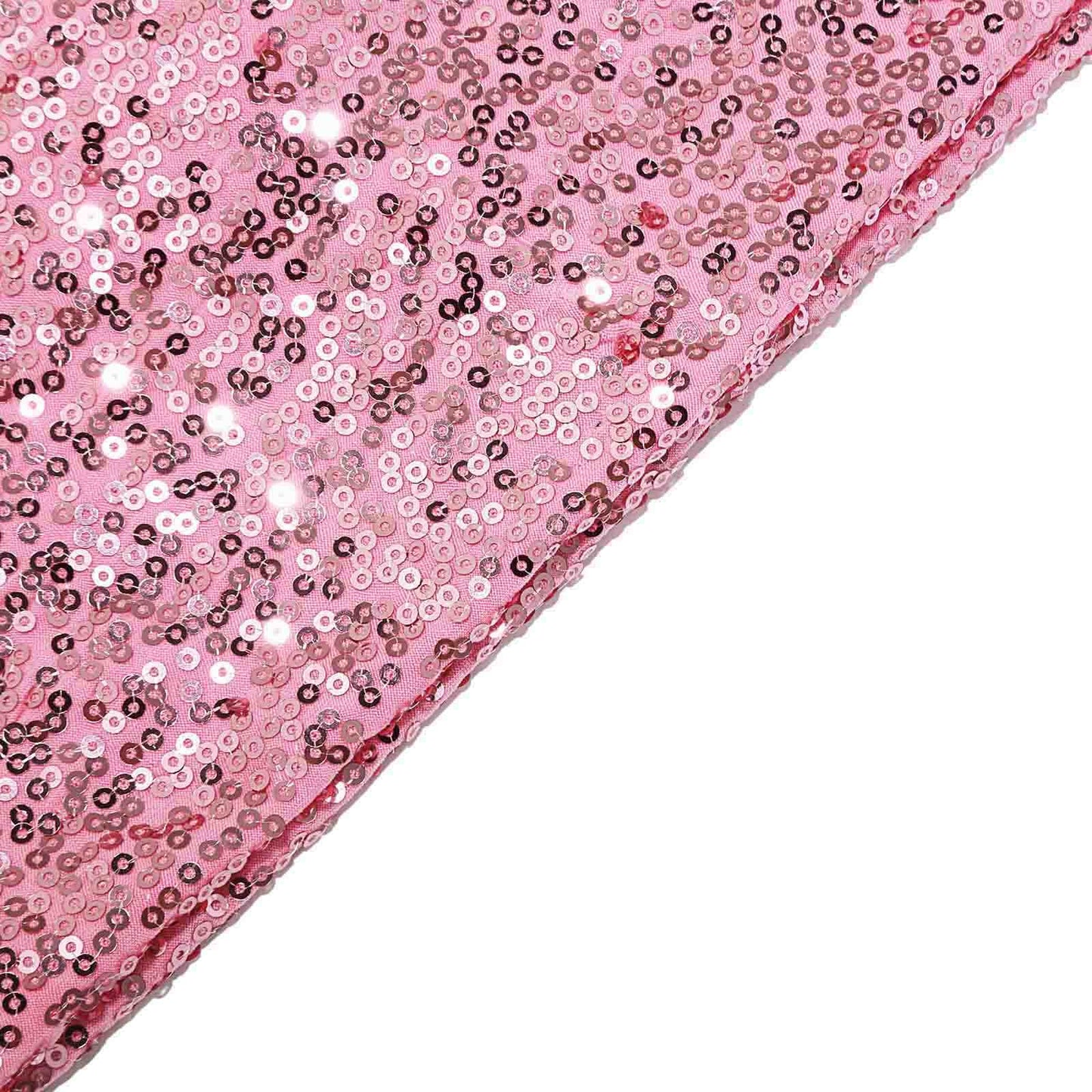 5 Pack Sequin Spandex Chair Sashes Pink - Stretch Chair Bands 6"x15" - Linen Luxes