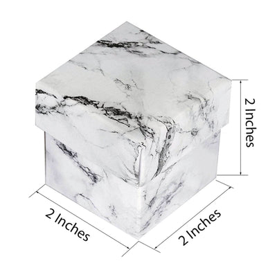50 Pack 2" Marble Print Party Favor Candy Gift Boxes With Lid - Clearance SALE - Linen Luxes